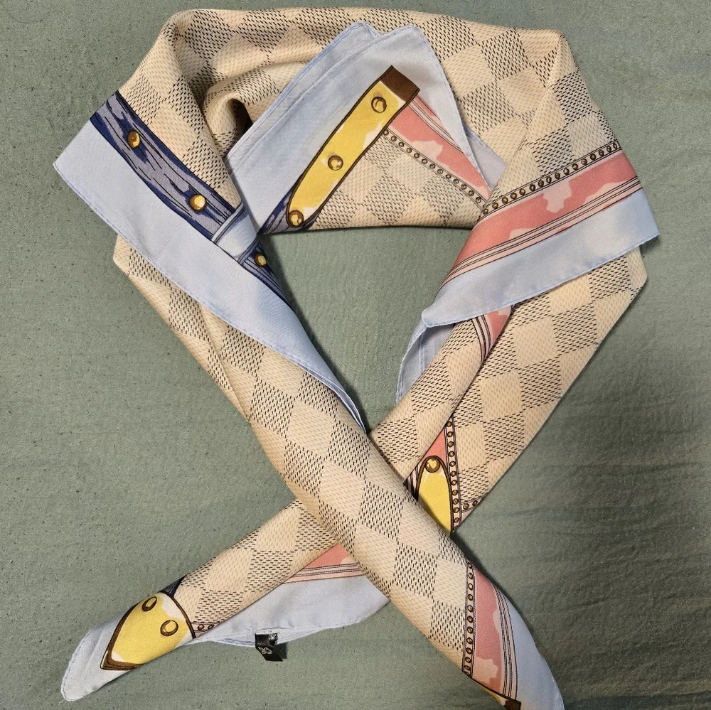 Stylish Beige and Blue Scarf